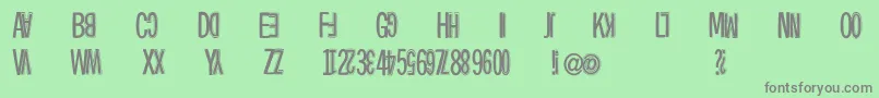 フォントTwinsetsixtynine – 緑の背景に灰色の文字