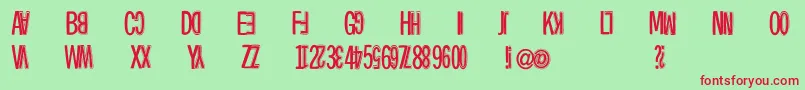 Twinsetsixtynine Font – Red Fonts on Green Background