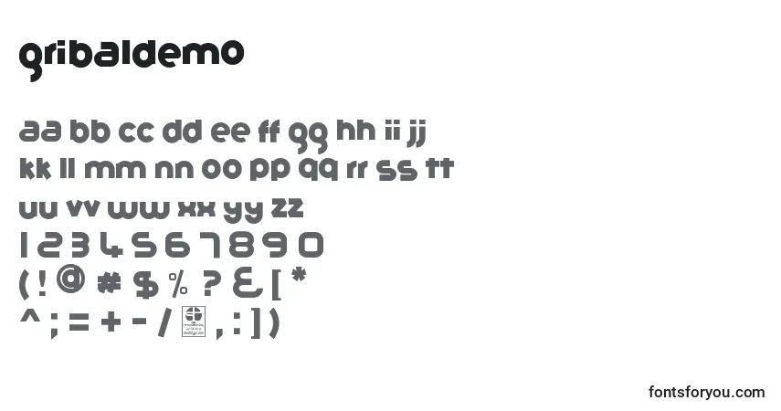 GribalDemo-fontti – aakkoset, numerot, erikoismerkit