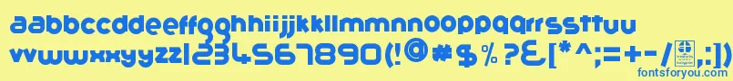 GribalDemo-fontti – siniset fontit keltaisella taustalla