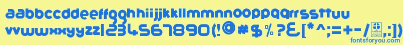 フォントGribalDemo – 青い文字が黄色の背景にあります。