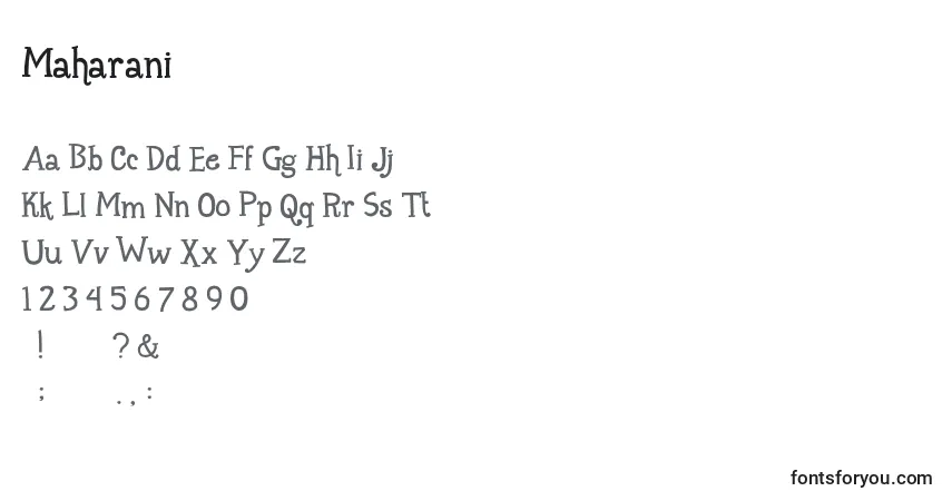 Fuente Maharani - alfabeto, números, caracteres especiales
