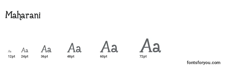 Maharani Font Sizes