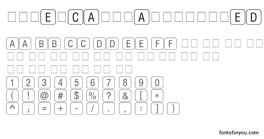 A fonte RrKeyCapitalsLimited – alfabeto, números, caracteres especiais