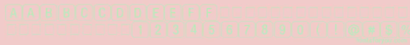 RrKeyCapitalsLimited Font – Green Fonts on Pink Background