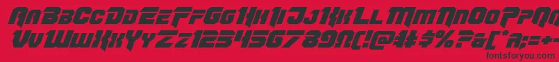 Omegaforceexpandital12 Font – Black Fonts on Red Background