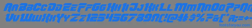 Шрифт Omegaforceexpandital12 – синие шрифты на сером фоне