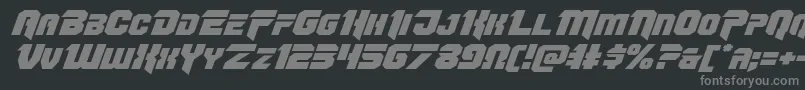 フォントOmegaforceexpandital12 – 黒い背景に灰色の文字
