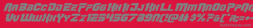 フォントOmegaforceexpandital12 – 赤い背景に灰色の文字