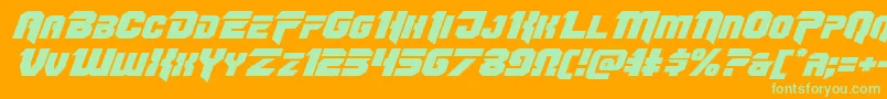 Omegaforceexpandital12 Font – Green Fonts on Orange Background