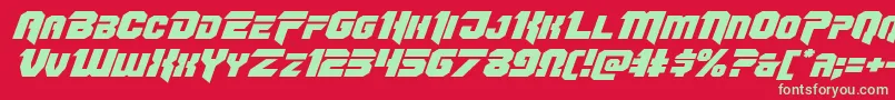 Omegaforceexpandital12 Font – Green Fonts on Red Background