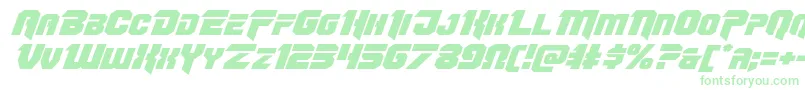Omegaforceexpandital12 Font – Green Fonts on White Background
