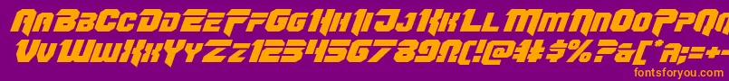 Omegaforceexpandital12 Font – Orange Fonts on Purple Background