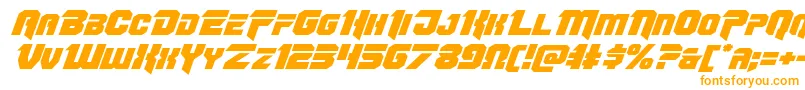 Omegaforceexpandital12 Font – Orange Fonts on White Background