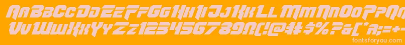 Omegaforceexpandital12 Font – Pink Fonts on Orange Background