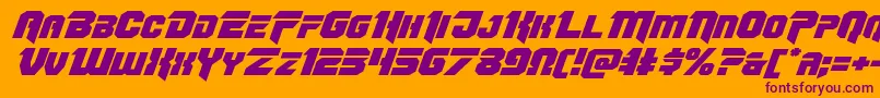 Fonte Omegaforceexpandital12 – fontes roxas em um fundo laranja