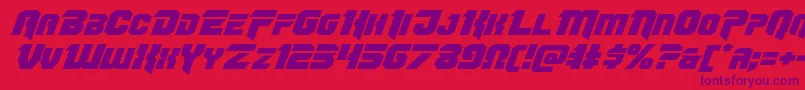 Шрифт Omegaforceexpandital12 – фиолетовые шрифты на красном фоне
