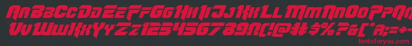 Omegaforceexpandital12 Font – Red Fonts on Black Background