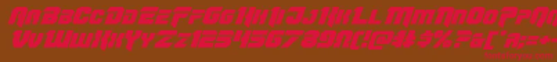 Omegaforceexpandital12 Font – Red Fonts on Brown Background
