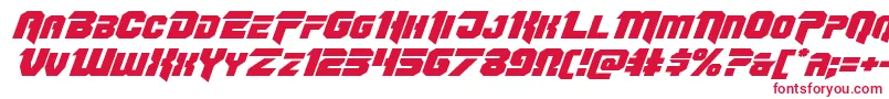 Omegaforceexpandital12 Font – Red Fonts on White Background