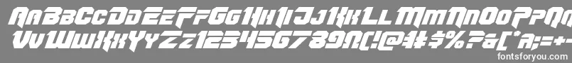 フォントOmegaforceexpandital12 – 灰色の背景に白い文字