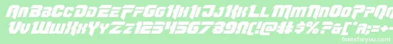 Omegaforceexpandital12 Font – White Fonts on Green Background