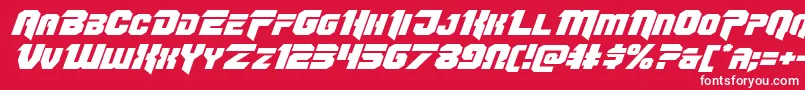Omegaforceexpandital12 Font – White Fonts on Red Background