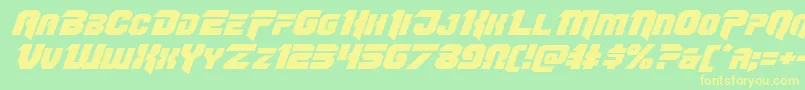 Omegaforceexpandital12-Schriftart – Gelbe Schriften auf grünem Hintergrund