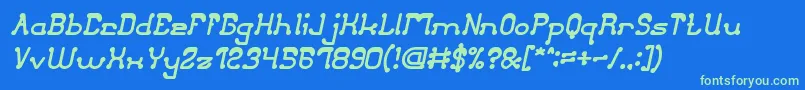 ClubGolfBoldItalic Font – Green Fonts on Blue Background