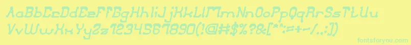ClubGolfBoldItalic Font – Green Fonts on Yellow Background