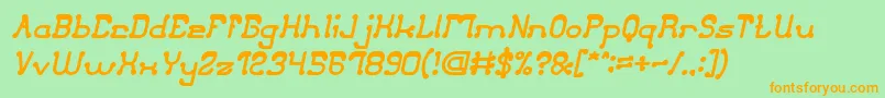 ClubGolfBoldItalic Font – Orange Fonts on Green Background