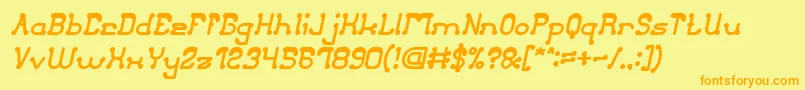 ClubGolfBoldItalic Font – Orange Fonts on Yellow Background