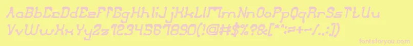 ClubGolfBoldItalic Font – Pink Fonts on Yellow Background