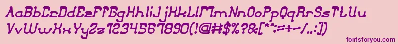 ClubGolfBoldItalic Font – Purple Fonts on Pink Background