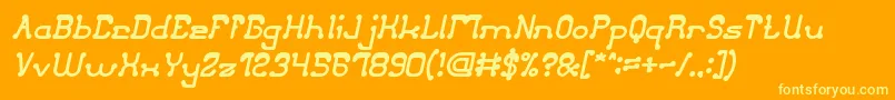 ClubGolfBoldItalic Font – Yellow Fonts on Orange Background