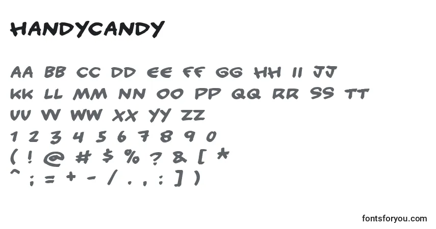 Schriftart Handycandy – Alphabet, Zahlen, spezielle Symbole