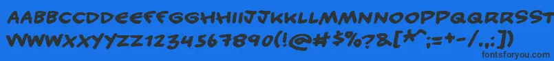 Handycandy Font – Black Fonts on Blue Background