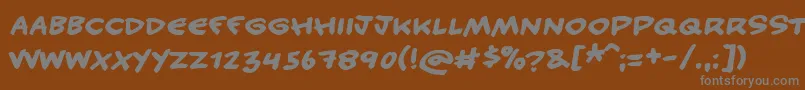フォントHandycandy – 茶色の背景に灰色の文字