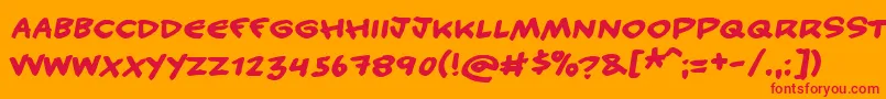 Handycandy Font – Red Fonts on Orange Background
