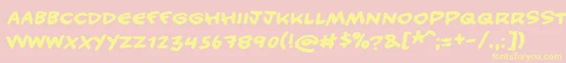 Weitere Informationen zur Handycandy-Schriftart Handycandy-Schriftart – Gelbe Schriften auf rosa Hintergrund
