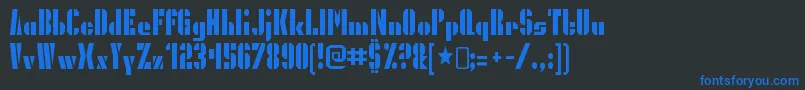 PresidentgasRegular Font – Blue Fonts on Black Background