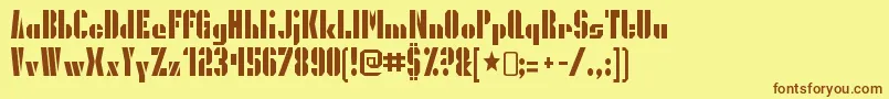 PresidentgasRegular Font – Brown Fonts on Yellow Background