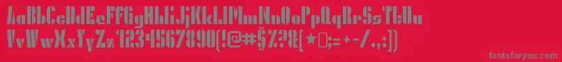 PresidentgasRegular Font – Gray Fonts on Red Background