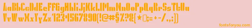 PresidentgasRegular Font – Orange Fonts on Pink Background