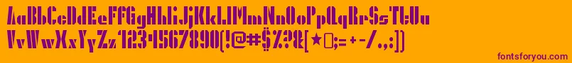 PresidentgasRegular Font – Purple Fonts on Orange Background