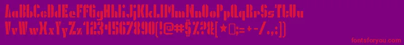 PresidentgasRegular Font – Red Fonts on Purple Background