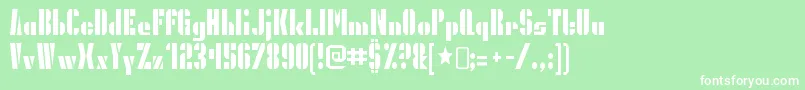 PresidentgasRegular Font – White Fonts on Green Background