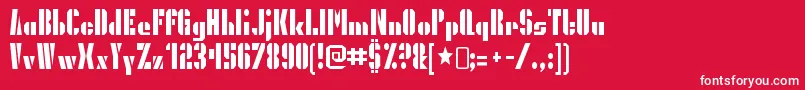 PresidentgasRegular Font – White Fonts on Red Background