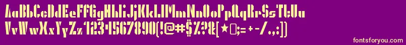 PresidentgasRegular Font – Yellow Fonts on Purple Background