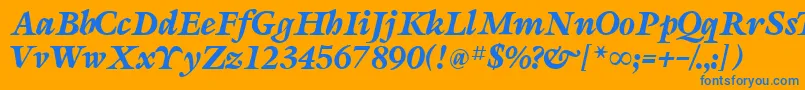 SevillaRegular Font – Blue Fonts on Orange Background